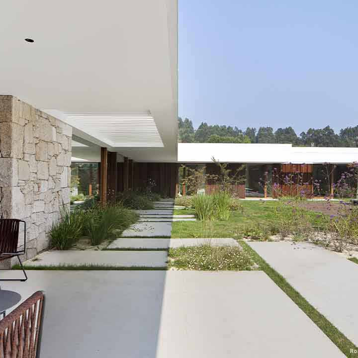 Vista de los porches exteriores