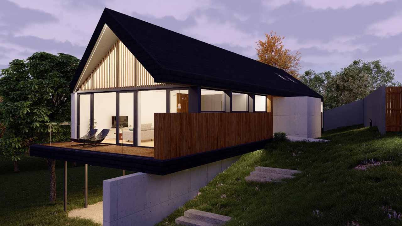 Vista de la Passivhaus en Ourense desde el exterior